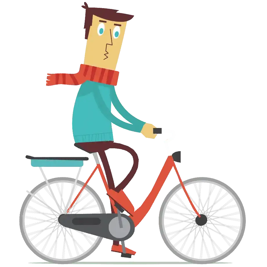 Cyclist on e-bike